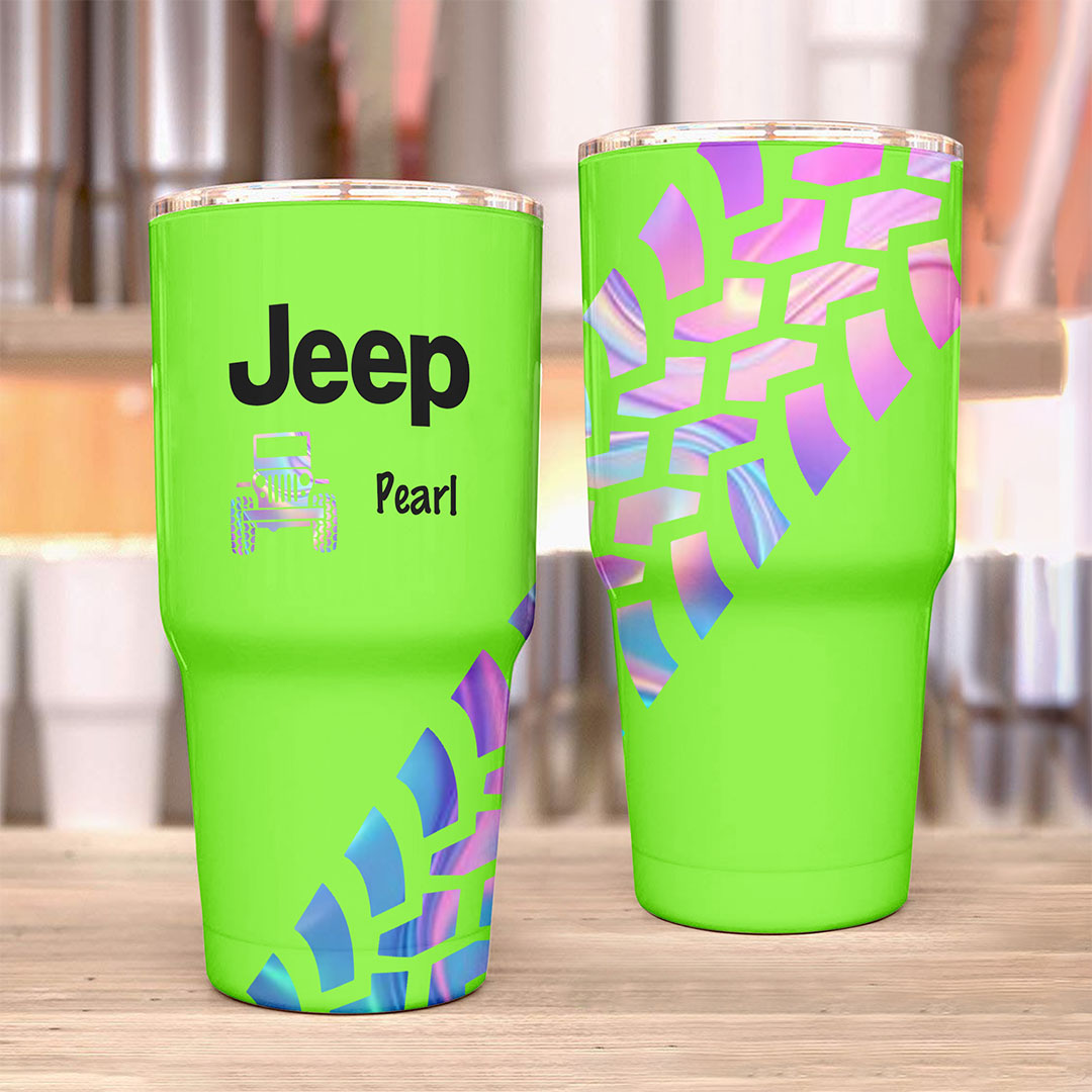 Personalized Jeep Trek Tumbler 40oz Tire Tracks Print Supler Store