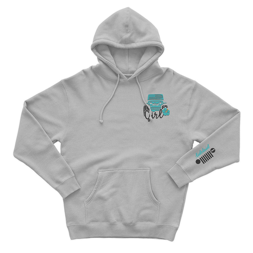 Personalized Embroidered Jeep Girl Flower Zip Hoodie Supler Store