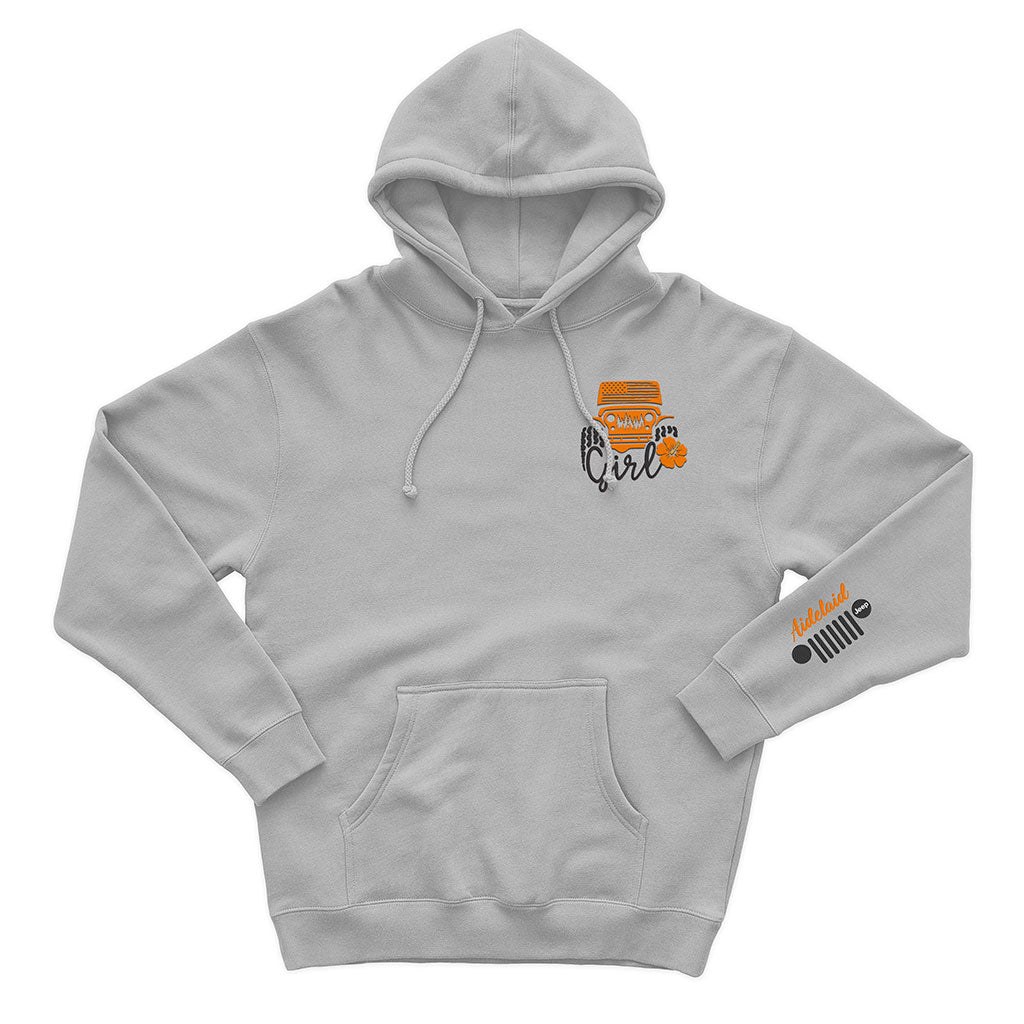 Personalized Embroidered Jeep Girl Flower Zip Hoodie Supler Store