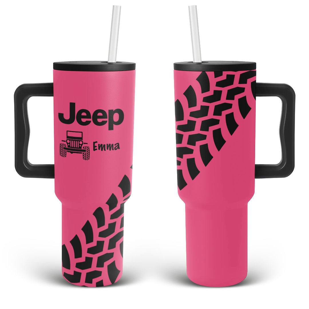 Personalized Jeep Trek Tumbler 40oz Tire Tracks Print Supler Store