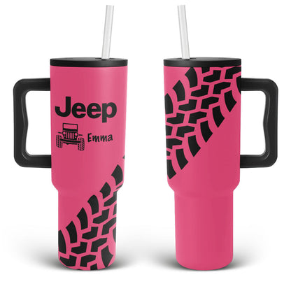 Personalized Jeep Trek Tumbler 40oz Tire Tracks Print Supler Store