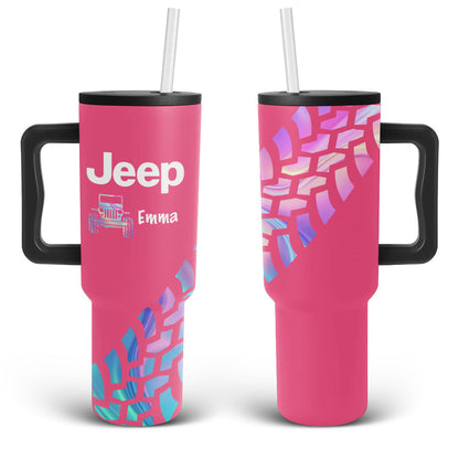Personalized Jeep Trek Tumbler 40oz Tire Tracks Print Supler Store