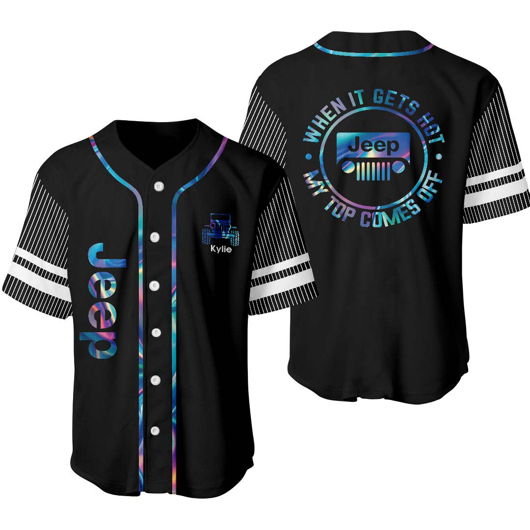 Personalized Jeep When It Gets Hot My Top Comes Off Funny Baseball Jersey Supler Store