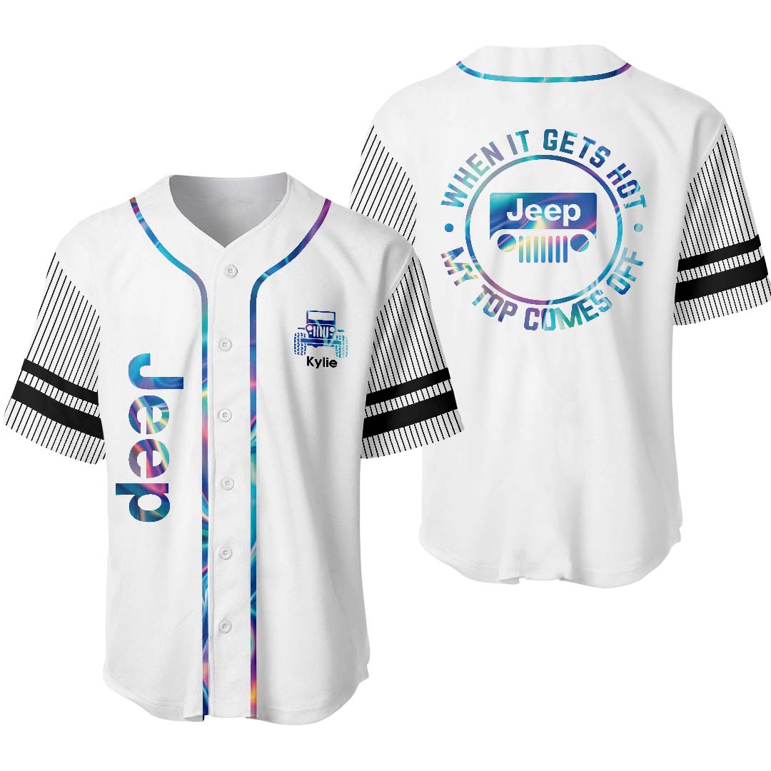 Personalized Jeep When It Gets Hot My Top Comes Off Funny Baseball Jersey Supler Store