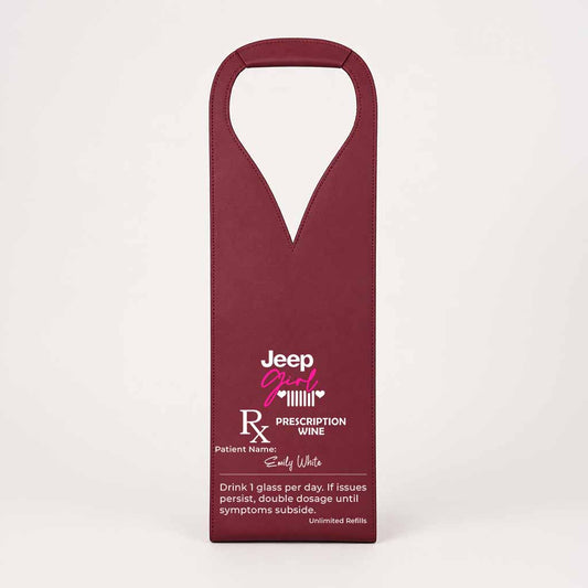 Jeep Girl Funny Personalized Leather Wine Bag