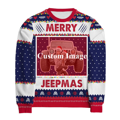 Personalized Jeep Mas Ugly Christmas Sweater All Over Printed