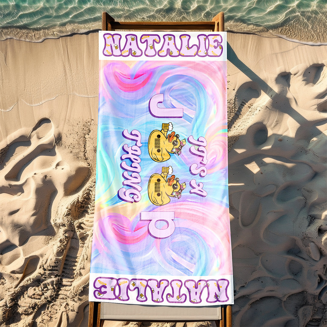 Personalized Duck Duck It's A Jeep Thing Beach Towel