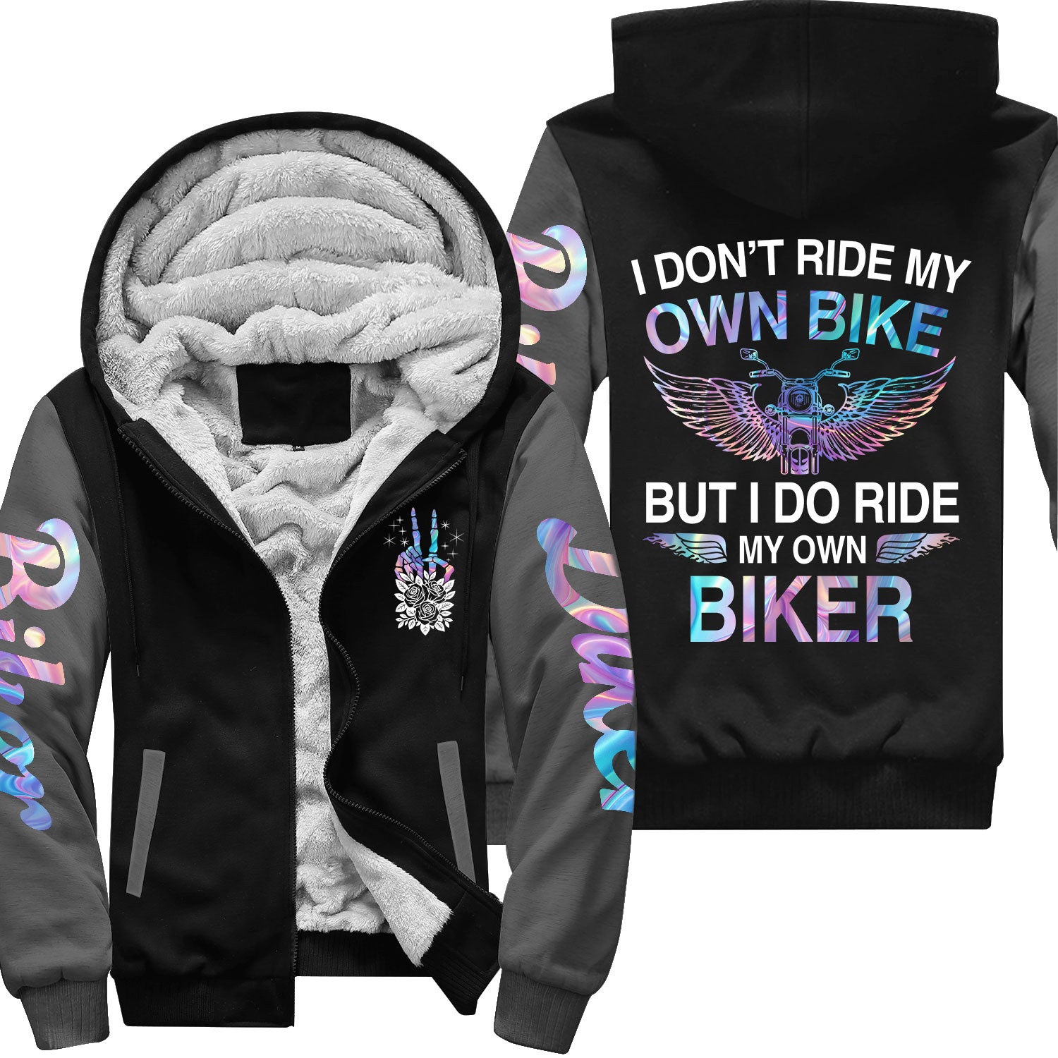 I Don't Ride My Own Bike But I Do Ride My Own Biker Funny Fleece Zip Hoodie Supler Store