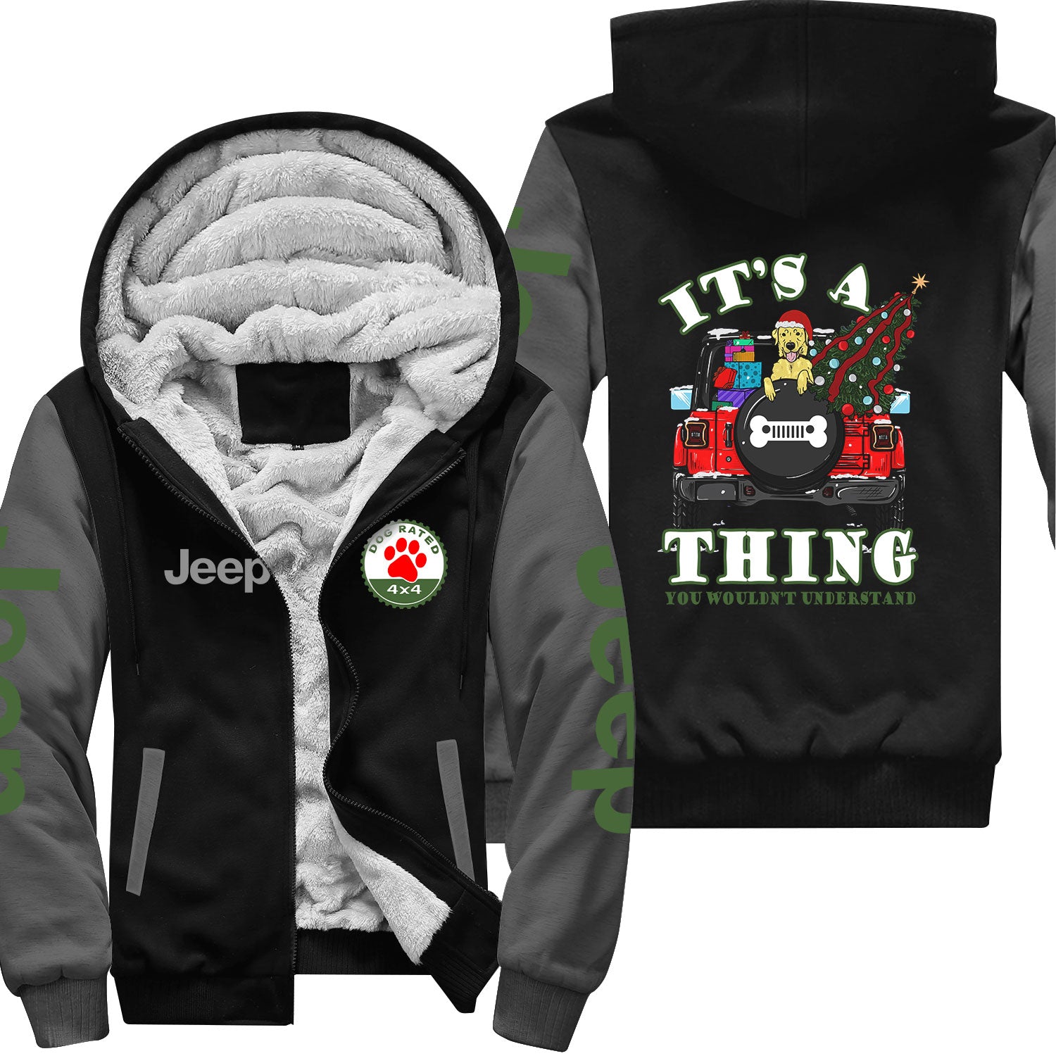It's A Jeep Thing Dog Lover Christmas Zip Hoodie Supler Store