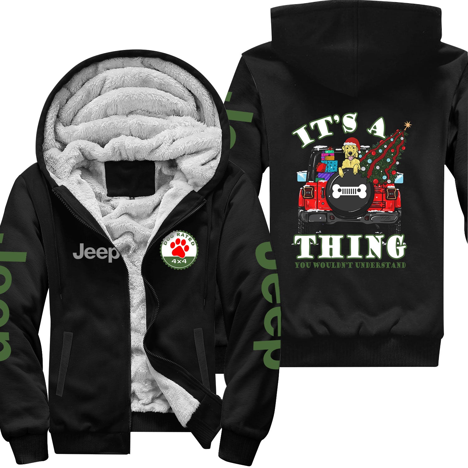 It's A Jeep Thing Dog Lover Christmas Zip Hoodie Supler Store