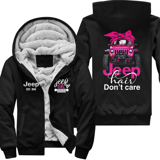 Jeep Hair Don't Care Est 1941 Fleece Zip Hoodie Supler Store