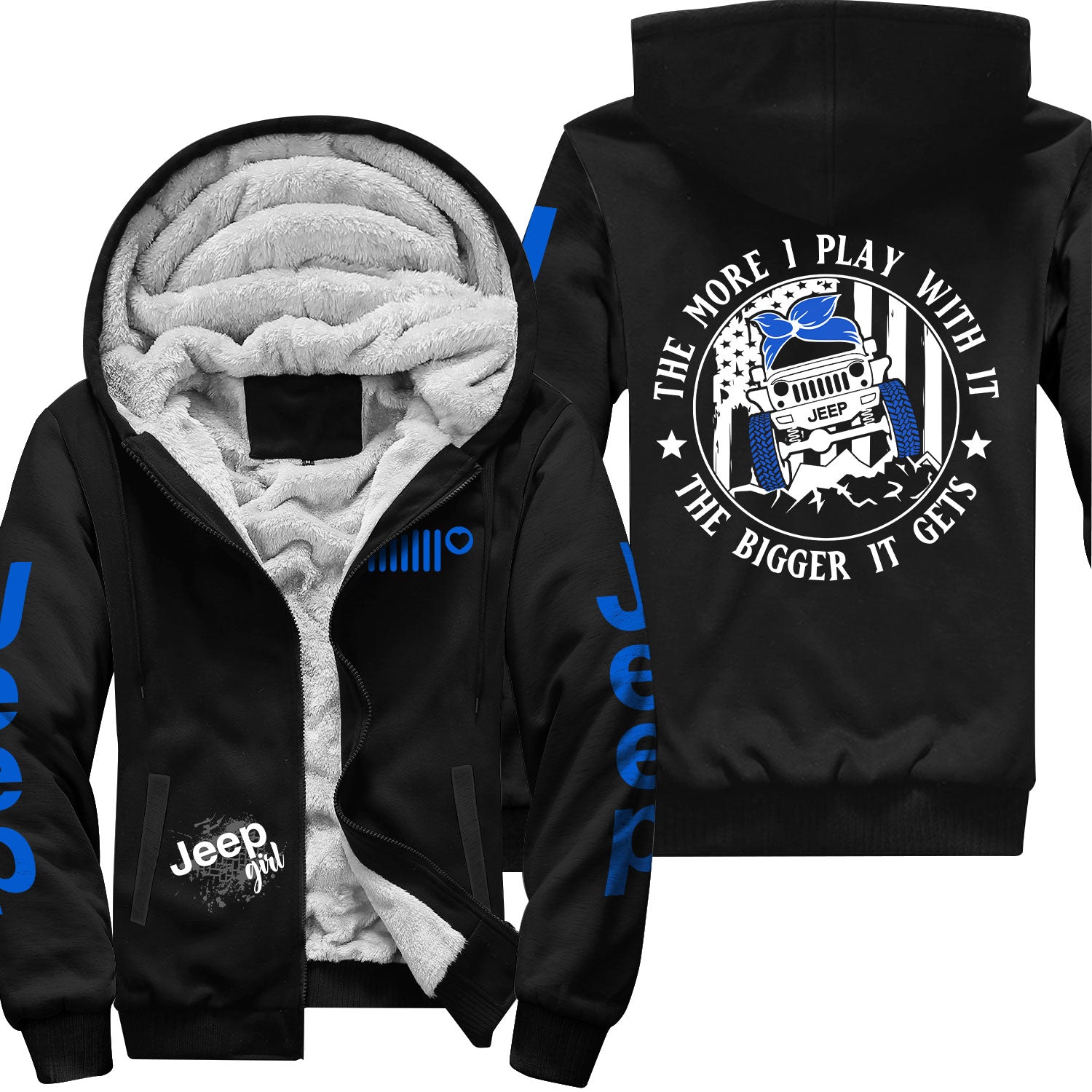Jeep Multicolor The More I Play With It Offroad Zip Hoodie Supler Store
