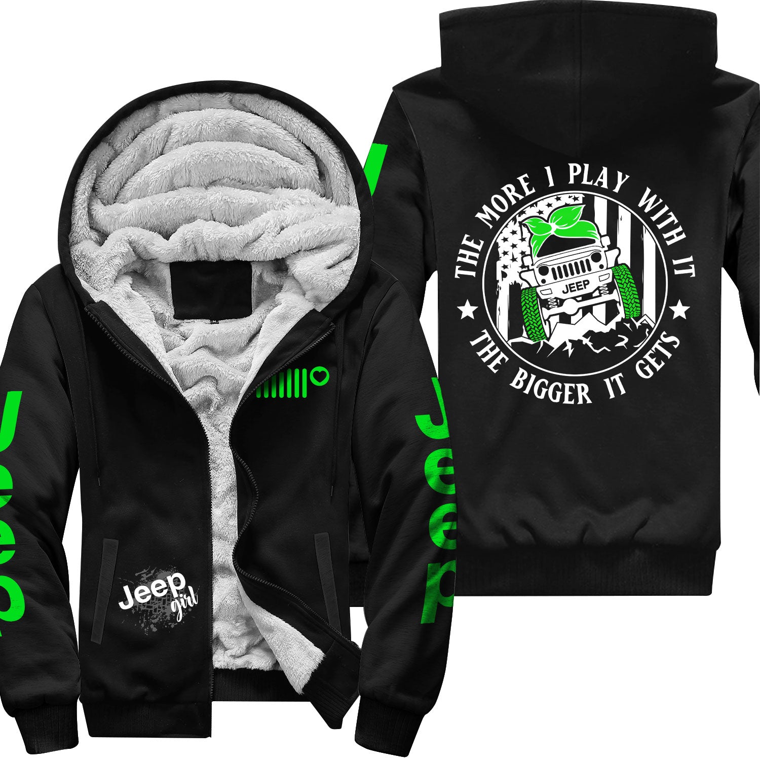 Jeep Multicolor The More I Play With It Offroad Zip Hoodie Supler Store
