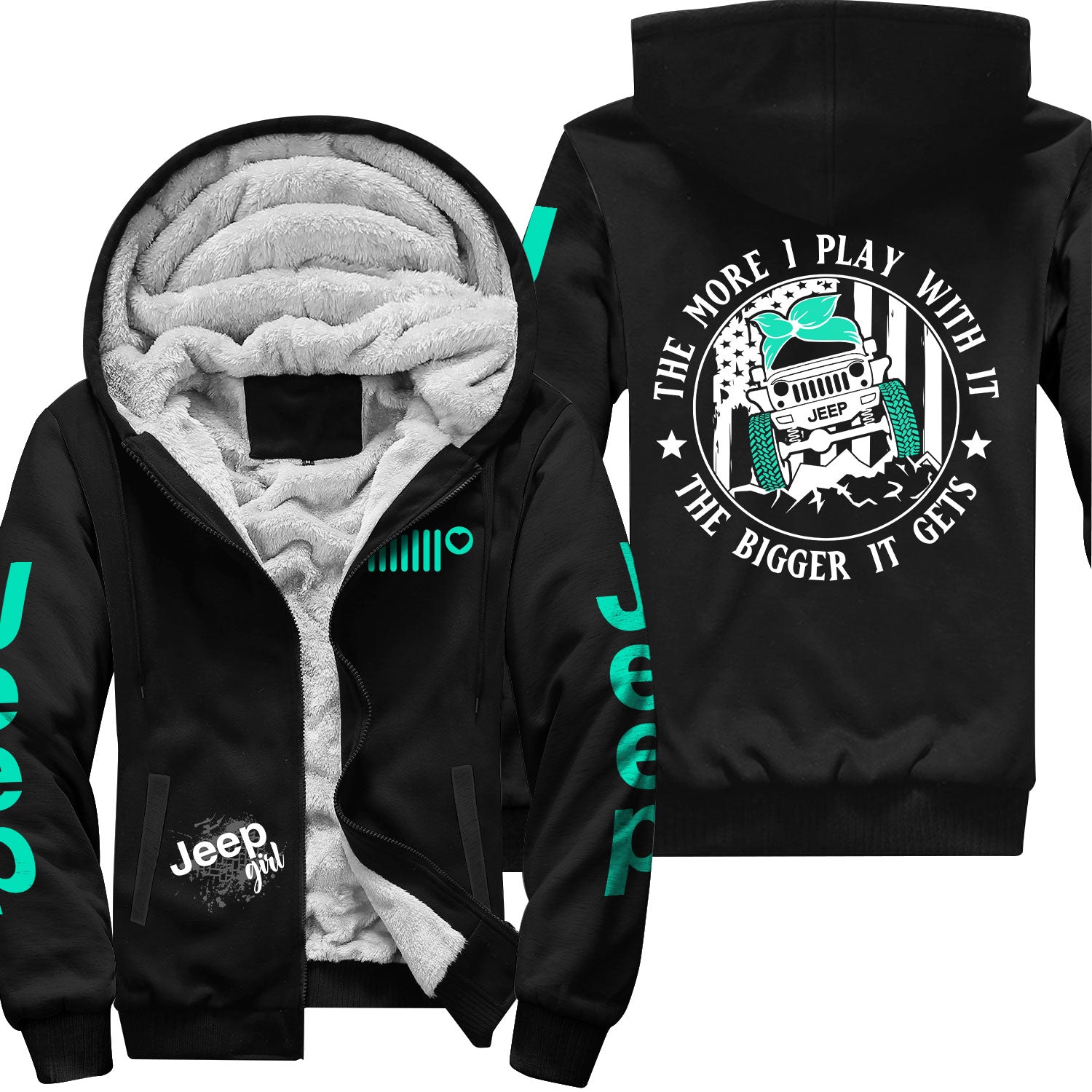 Jeep Multicolor The More I Play With It Offroad Zip Hoodie Supler Store