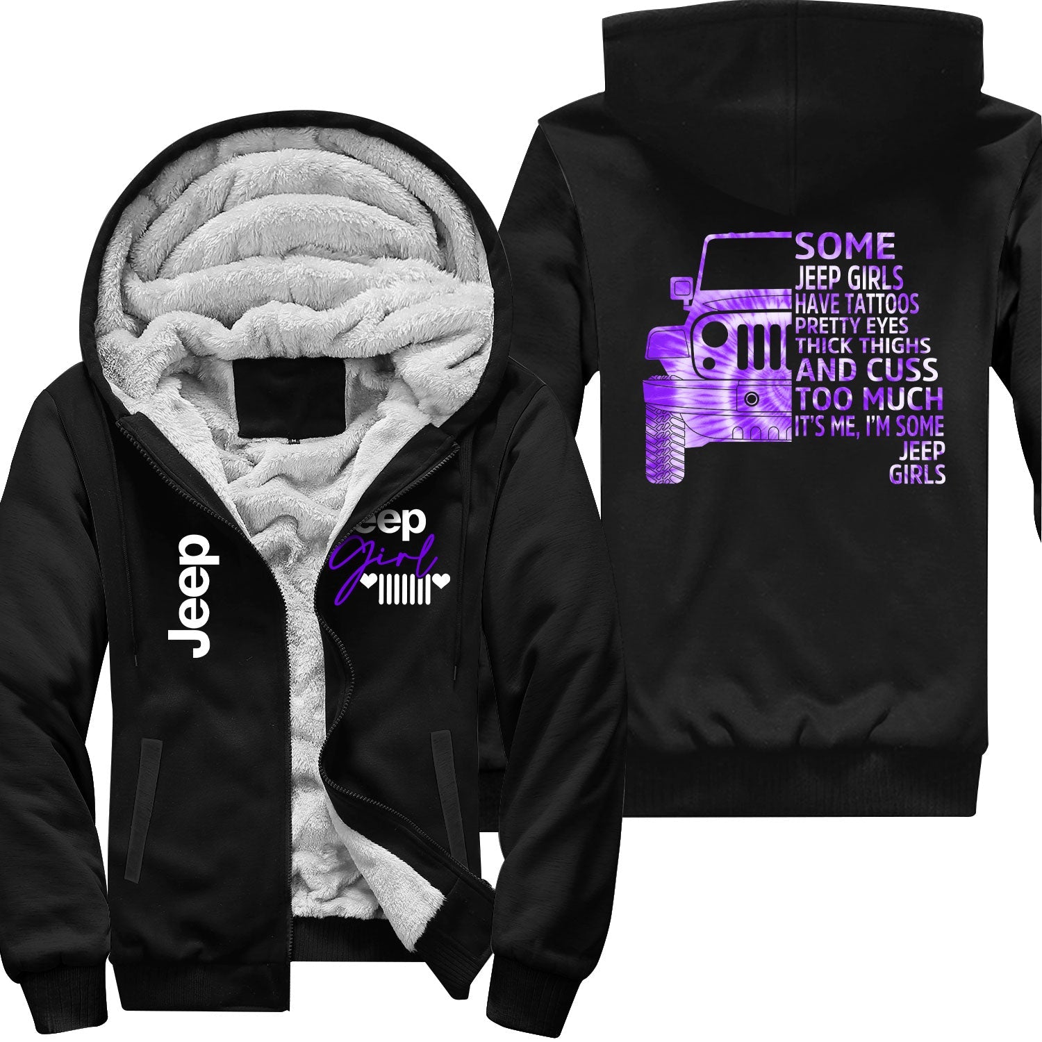 Some Jeep Girls Have Tattoos Tie-Dye Print Zip Hoodie Supler Store