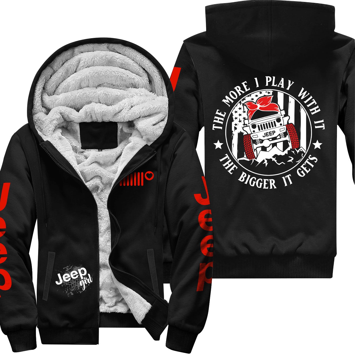 Jeep Multicolor The More I Play With It Offroad Zip Hoodie Supler Store