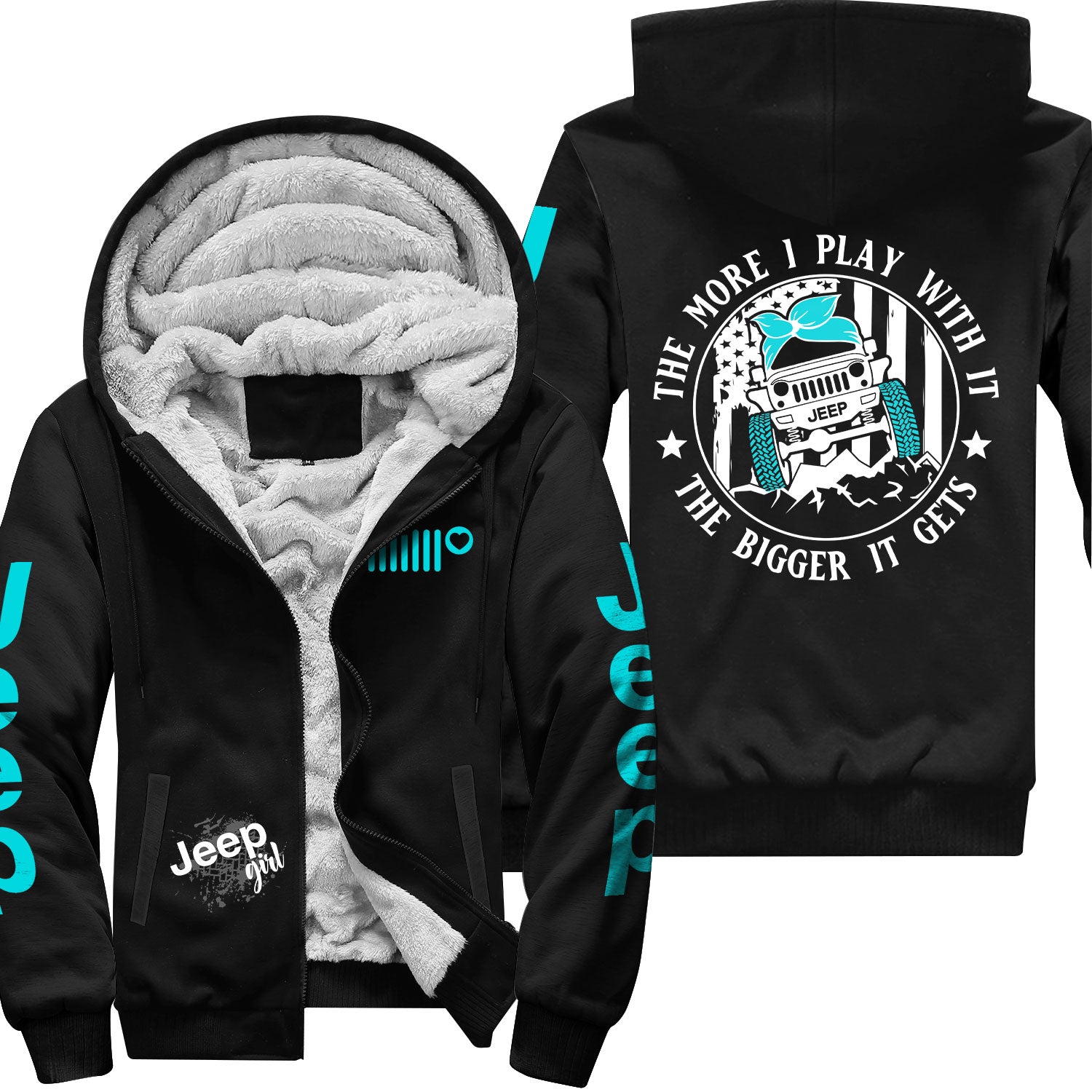 Jeep Multicolor The More I Play With It Offroad Zip Hoodie Supler Store