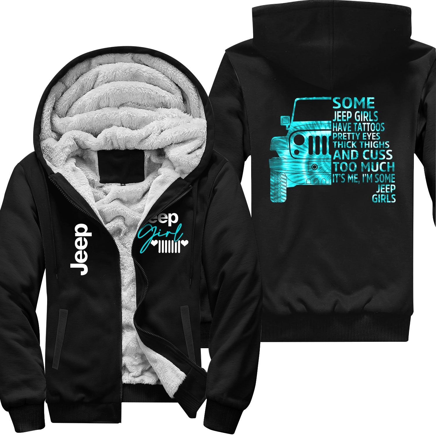 Some Jeep Girls Have Tattoos Tie-Dye Print Zip Hoodie Supler Store