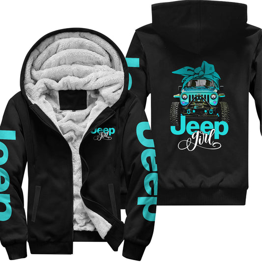 Jeep Girl Multicolor Offroad Fleece Zip Hoodie