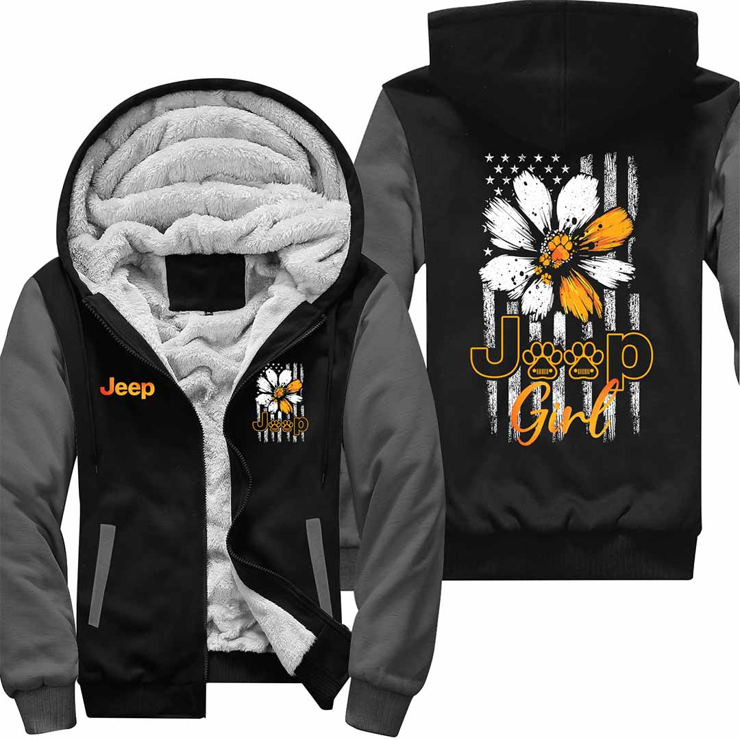 Jeep Dog Girl Sunflower Quarter Zip Hoodie Supler Store
