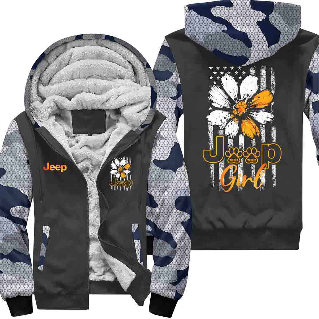 Jeep Dog Girl Sunflower Quarter Zip Hoodie Supler Store