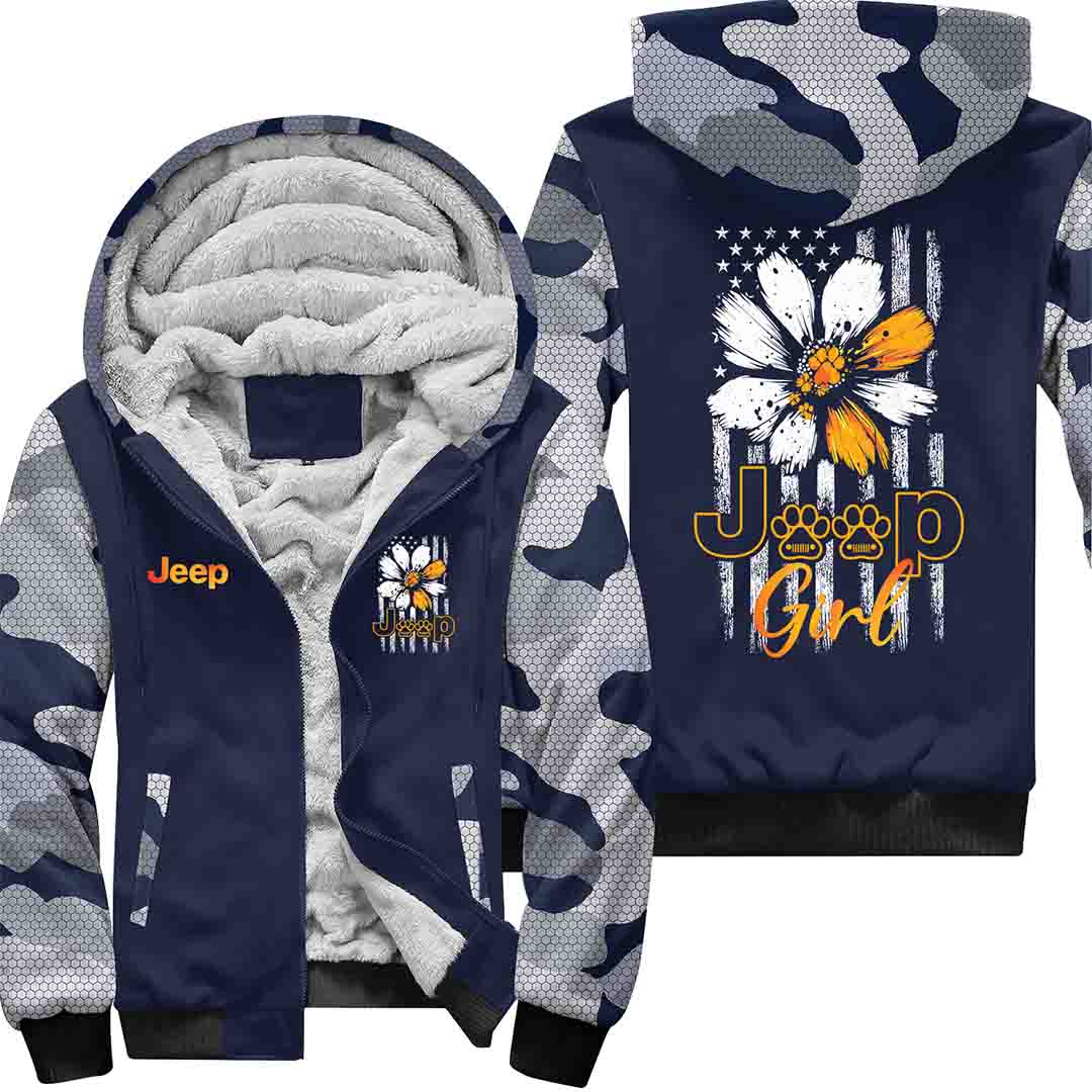 Jeep Dog Girl Sunflower Quarter Zip Hoodie Supler Store