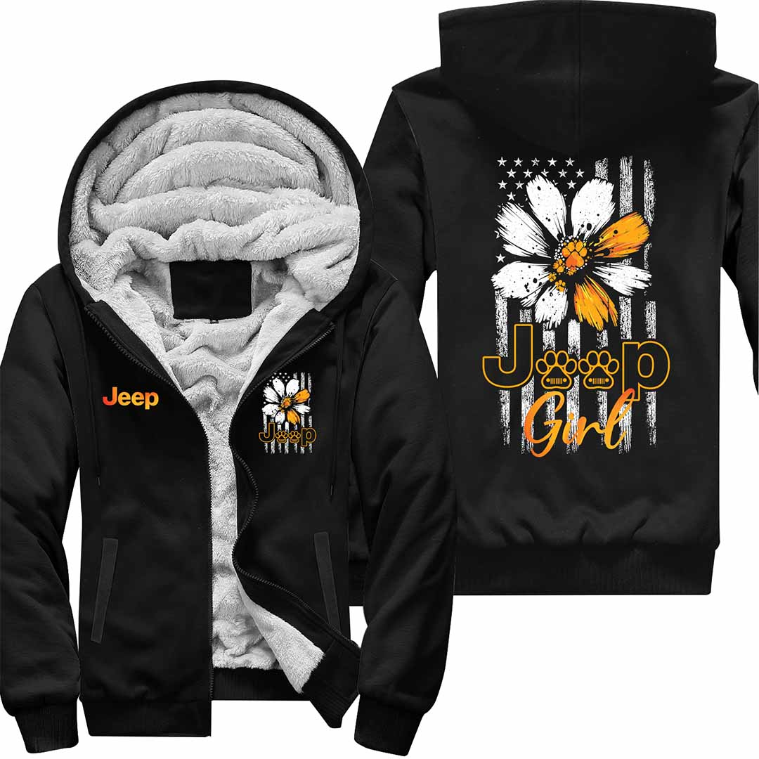Jeep Dog Girl Sunflower Quarter Zip Hoodie Supler Store