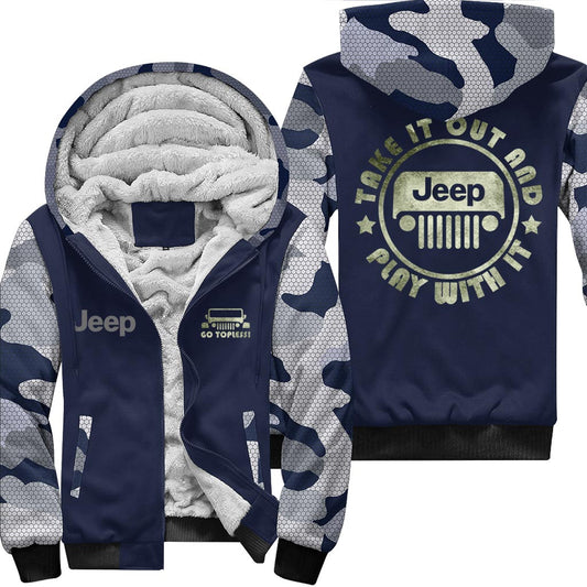 Jeep Go Topless And Play With It Fleece Zip Hoodie Supler Store