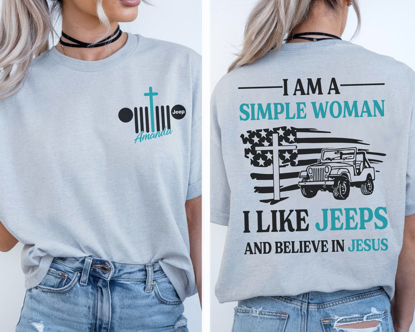 Personalized Jeep I Am A Simple Woman And Believe In Jesus T-Shirt Hoodie