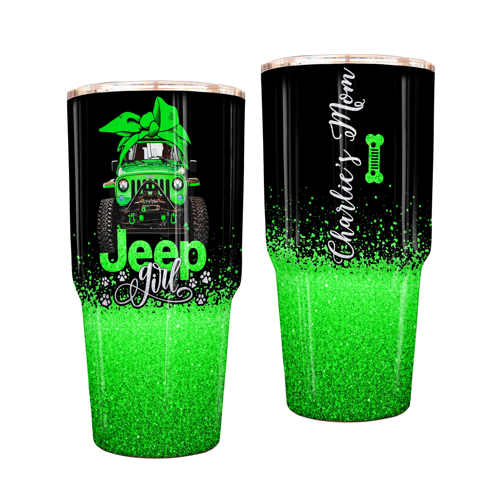 Personalized Multicolor Jeep Dog Girl Epoxy Tumbler 40oz 30oz Supler Store