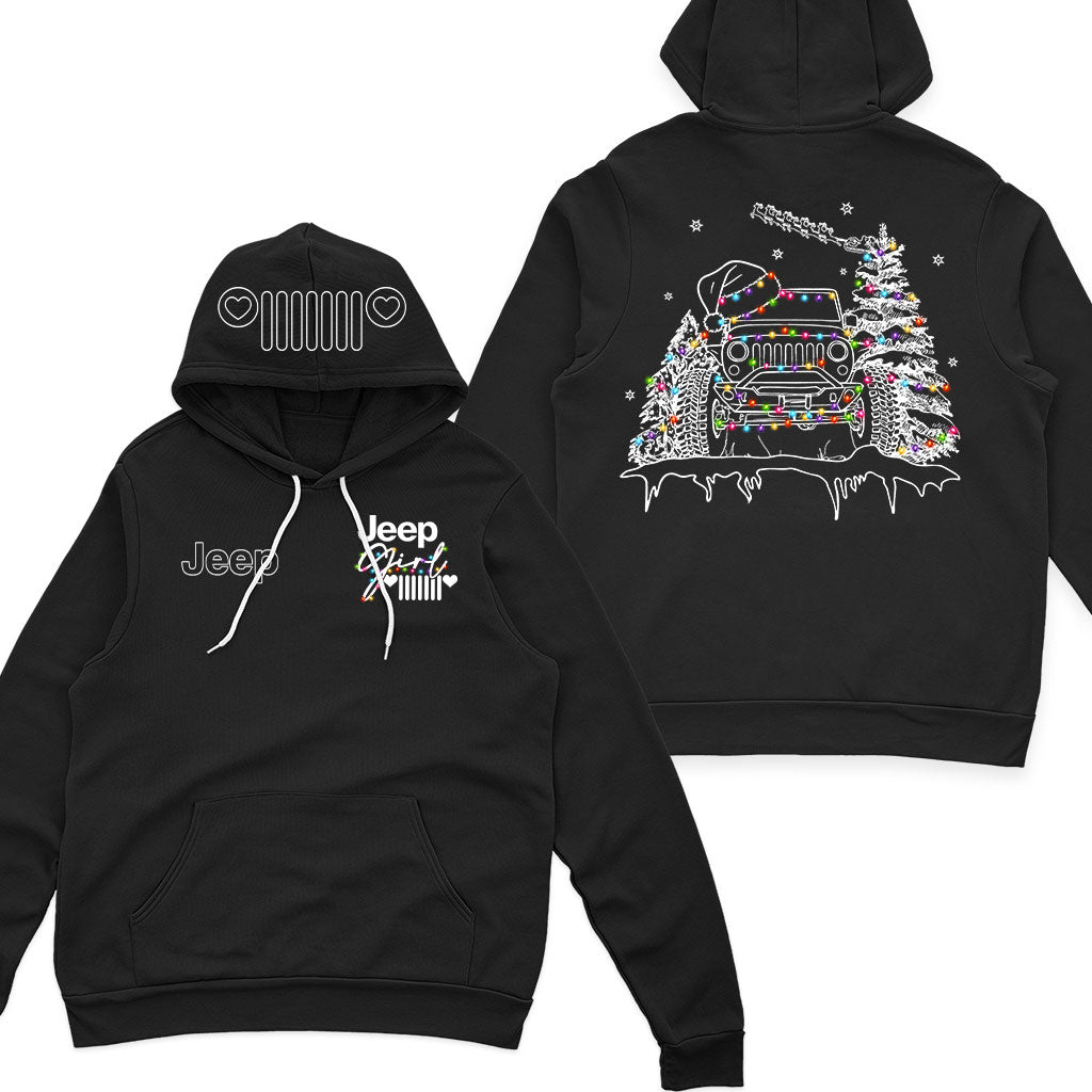 Jeep Girl Grille Icon Christmas Zip Hoodie Supler Store