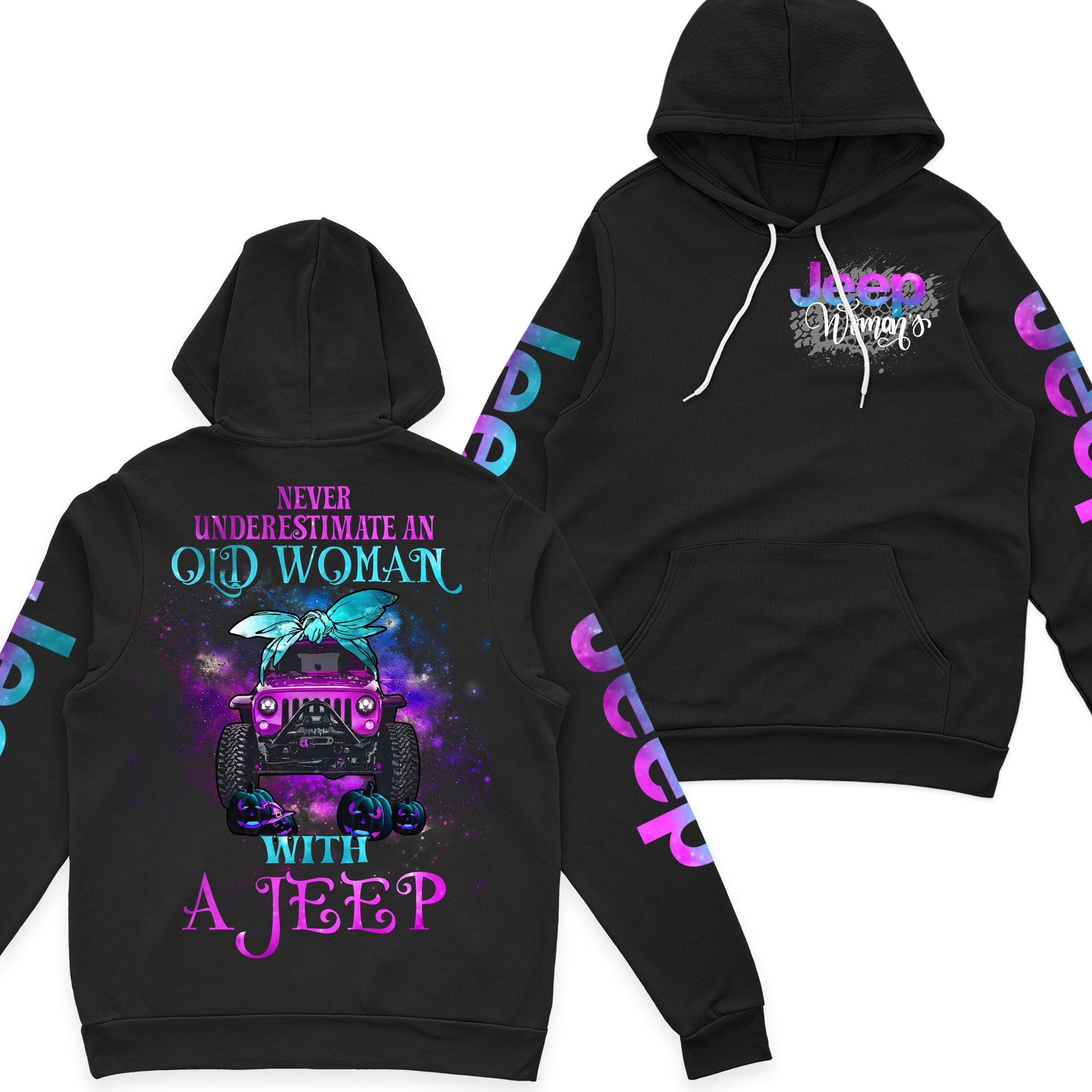 Never Underestimate An Old Woman With A Jeep Fleece Zip Hoodie Supler Store