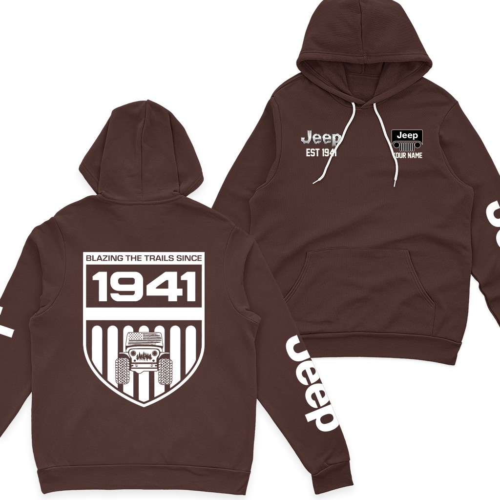 Personalized Jeep Blazing The Trails Since 1941 Fleece Zip Jacket Supler Store