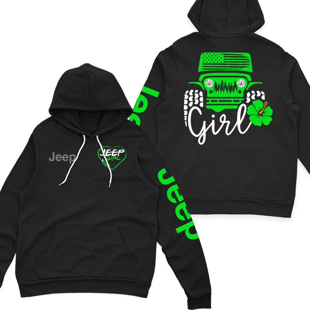 Jeep Girl Offroad US Flag Zip Hoodie Supler Store