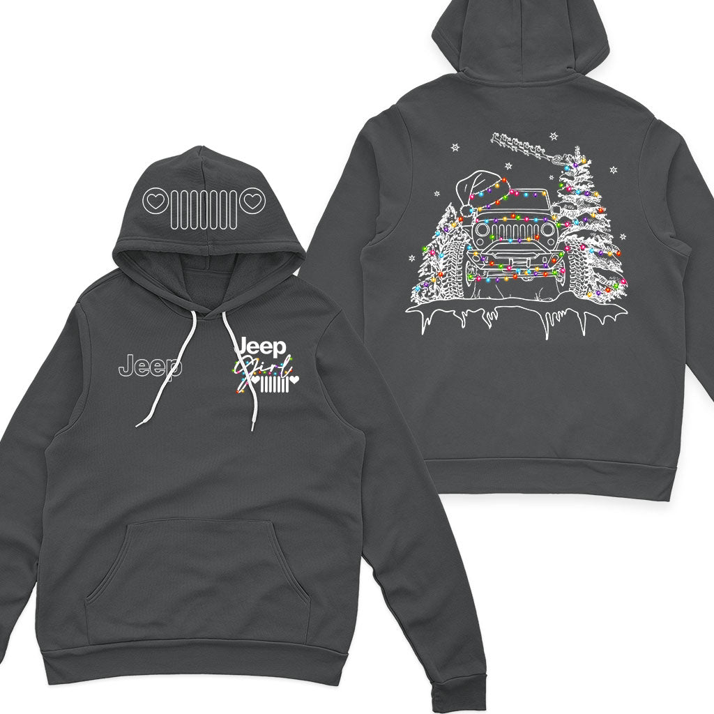 Jeep Girl Grille Icon Christmas Zip Hoodie Supler Store