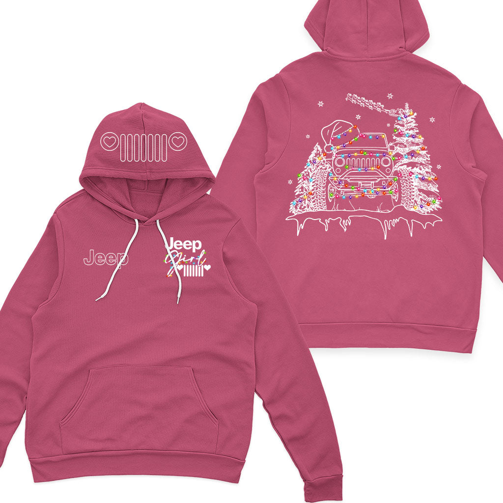Jeep Girl Grille Icon Christmas Zip Hoodie Supler Store