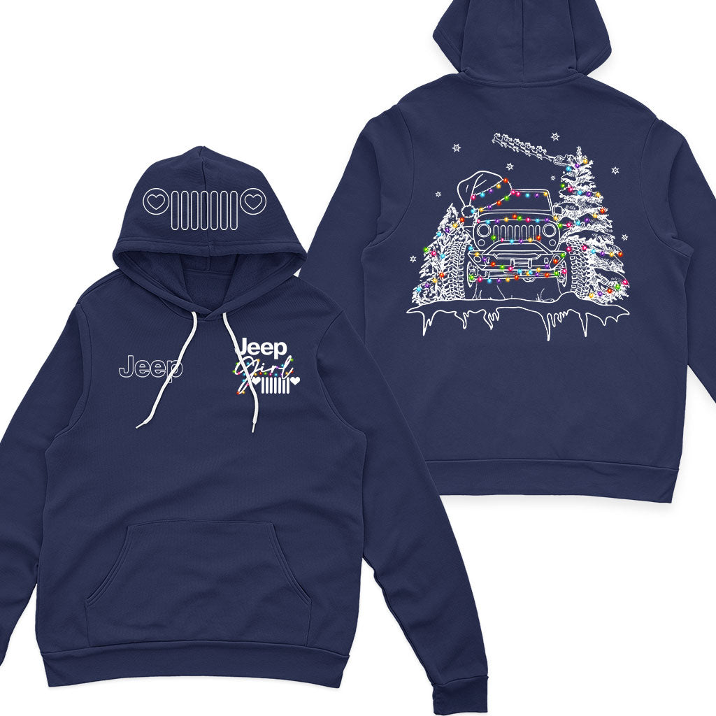 Jeep Girl Grille Icon Christmas Zip Hoodie Supler Store