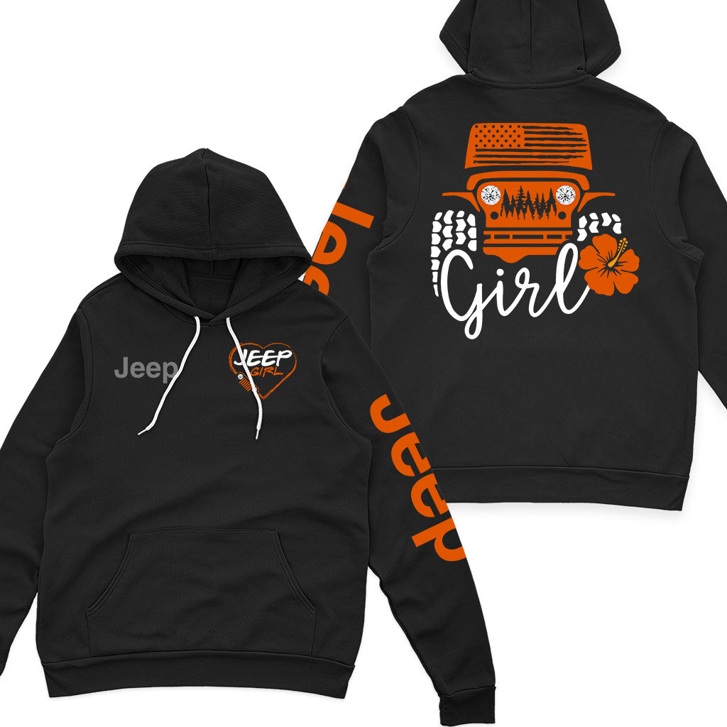Jeep Girl Offroad US Flag Zip Hoodie Supler Store