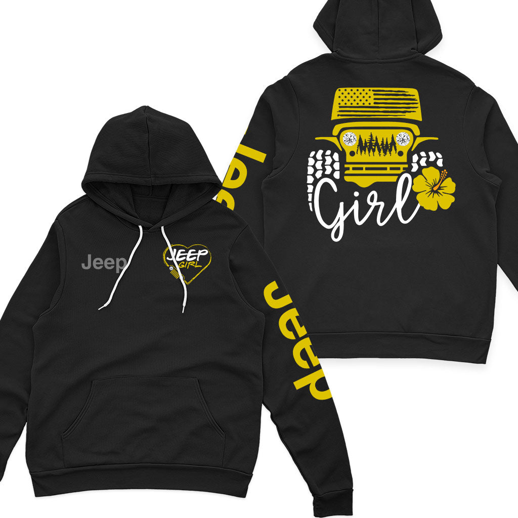 Jeep Girl Offroad US Flag Zip Hoodie Supler Store