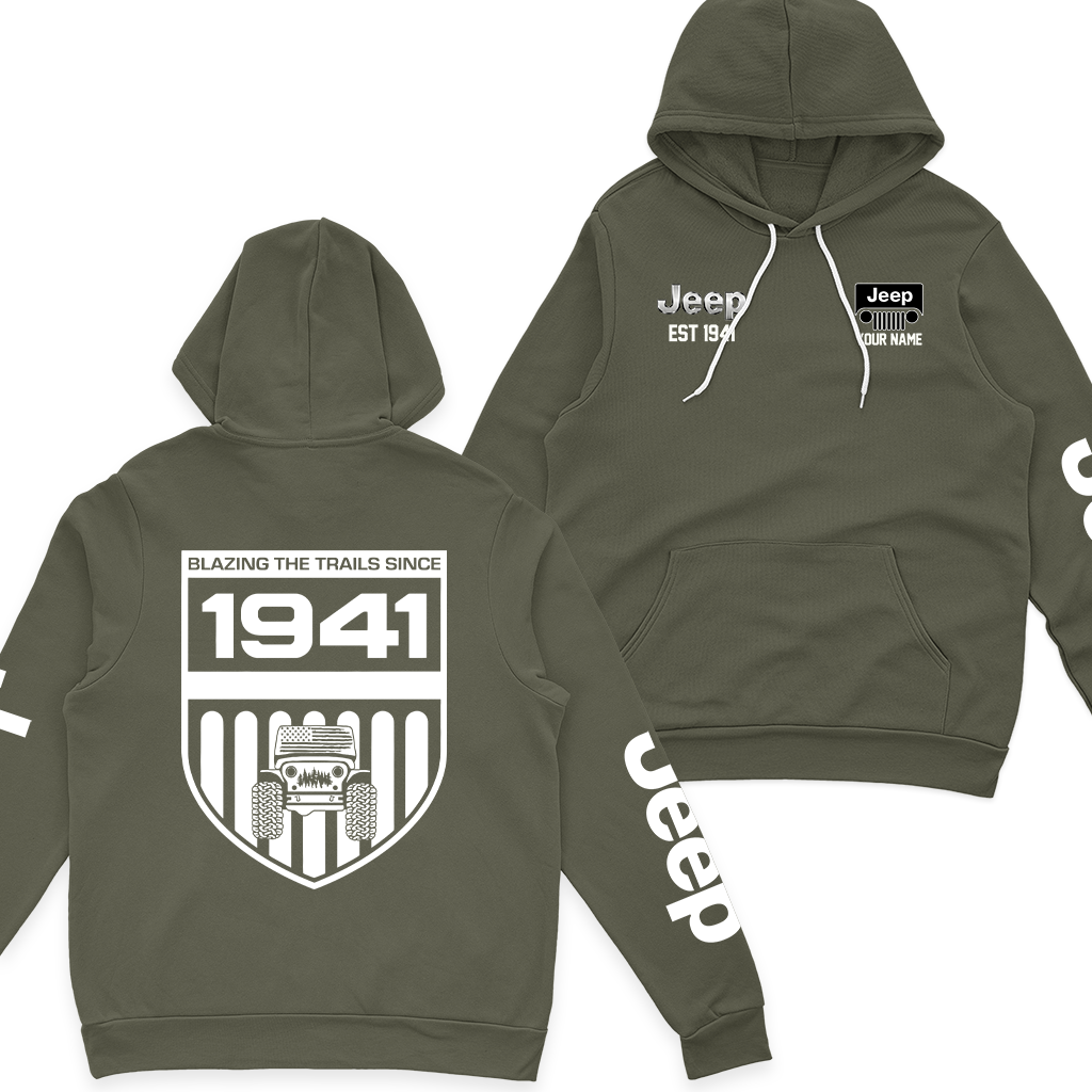 Personalized Jeep Blazing The Trails Since 1941 Fleece Zip Jacket Supler Store