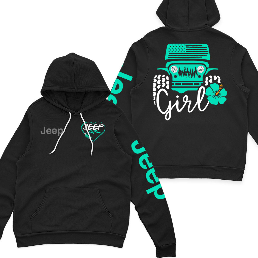 Jeep Girl Offroad US Flag Zip Hoodie Supler Store