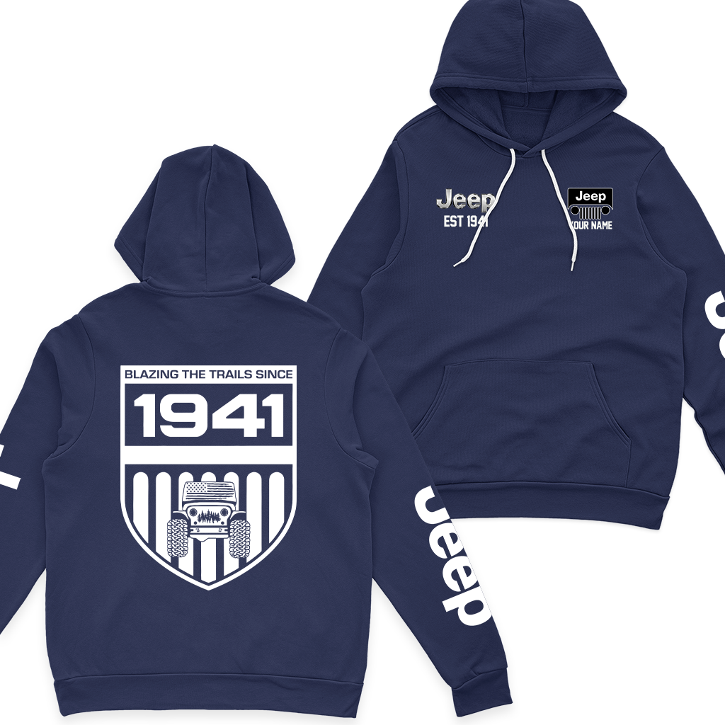 Personalized Jeep Blazing The Trails Since 1941 Fleece Zip Jacket Supler Store