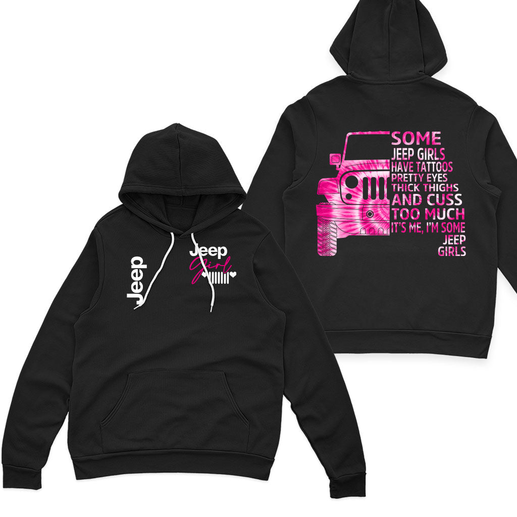 Some Jeep Girls Have Tattoos Tie-Dye Print Zip Hoodie Supler Store