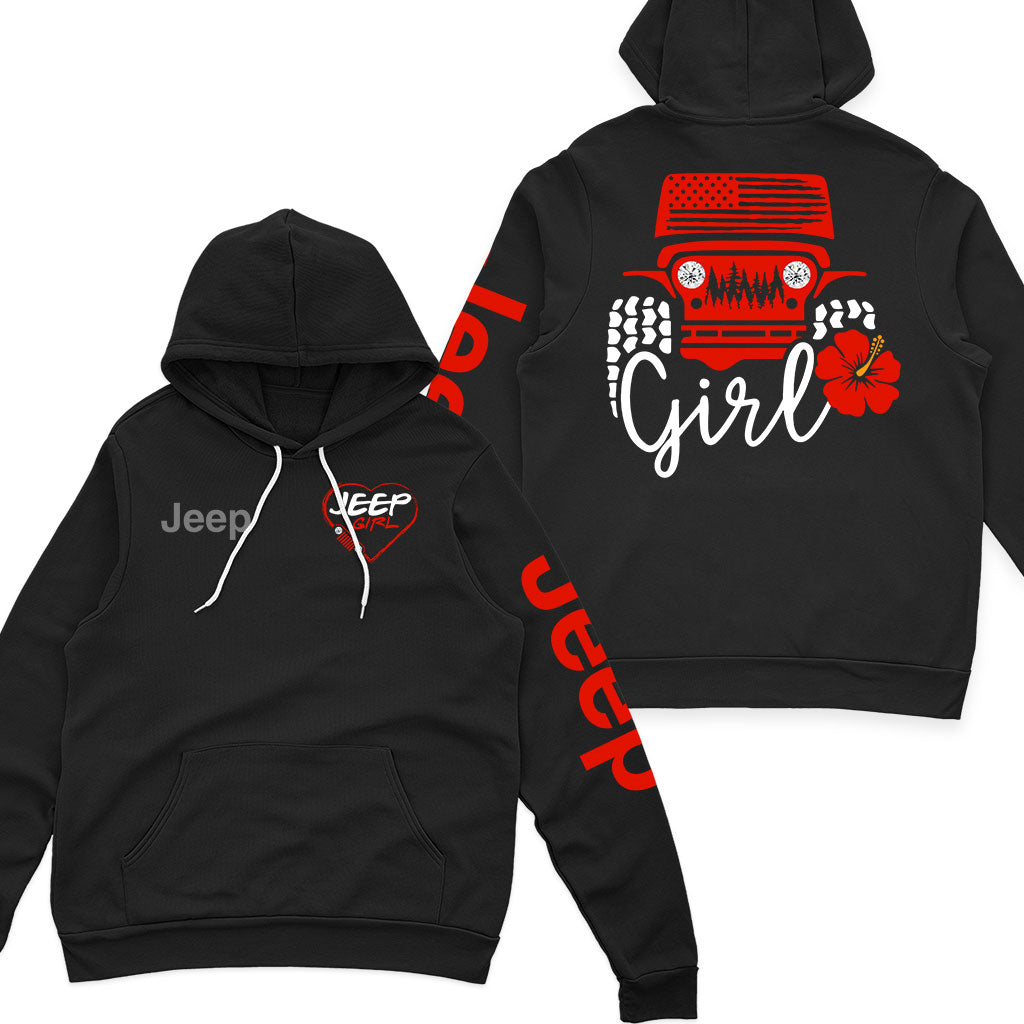 Jeep Girl Offroad US Flag Zip Hoodie Supler Store