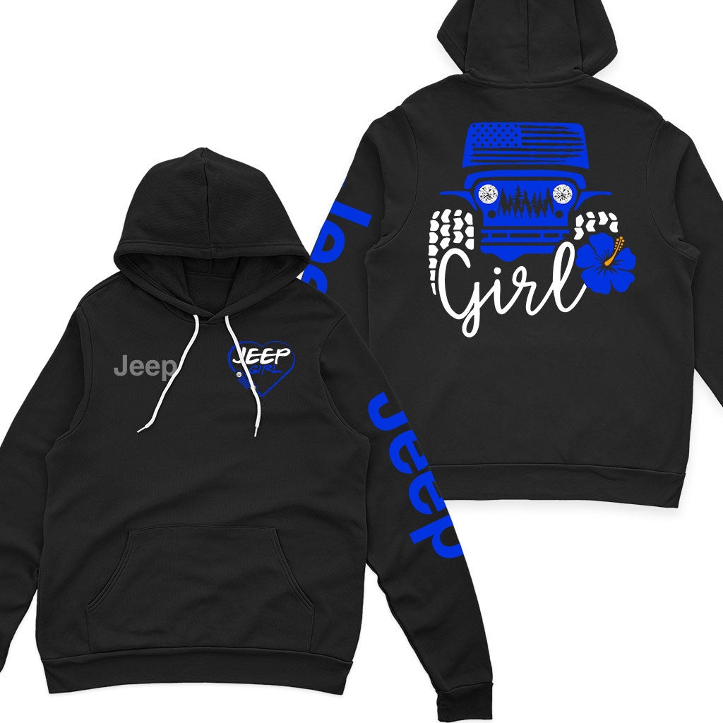 Jeep Girl Offroad US Flag Zip Hoodie Supler Store
