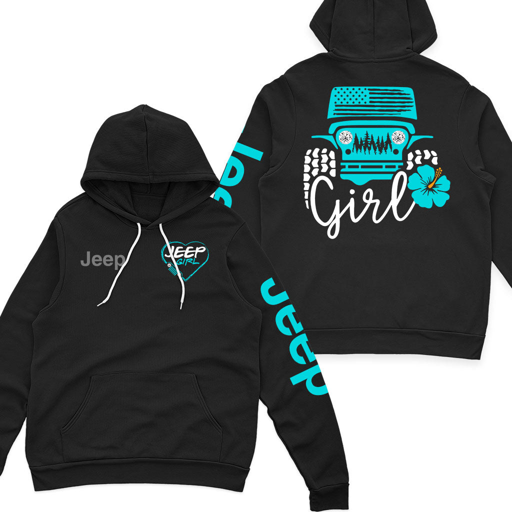 Jeep Girl Offroad US Flag Zip Hoodie Supler Store