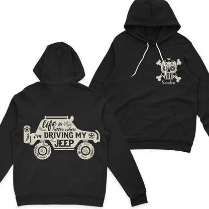 Personalized Life Is Better When I'm Driving My Jeep Sugar Skull T-Shirt Hoodie