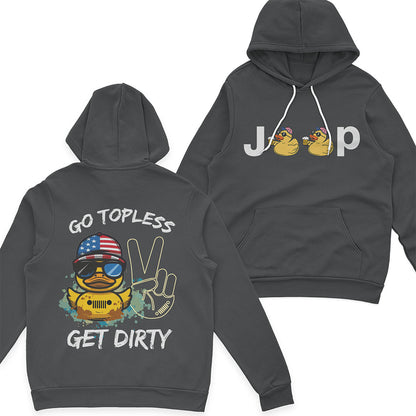 Jeep Duck Offroad Go Topless Get Dirty Beer American Flag T-Shirt Hoodie