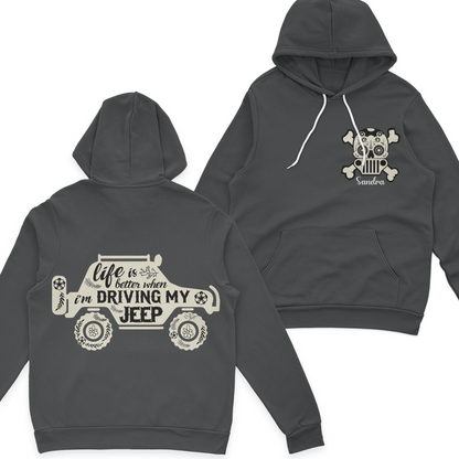 Personalized Life Is Better When I'm Driving My Jeep Sugar Skull T-Shirt Hoodie