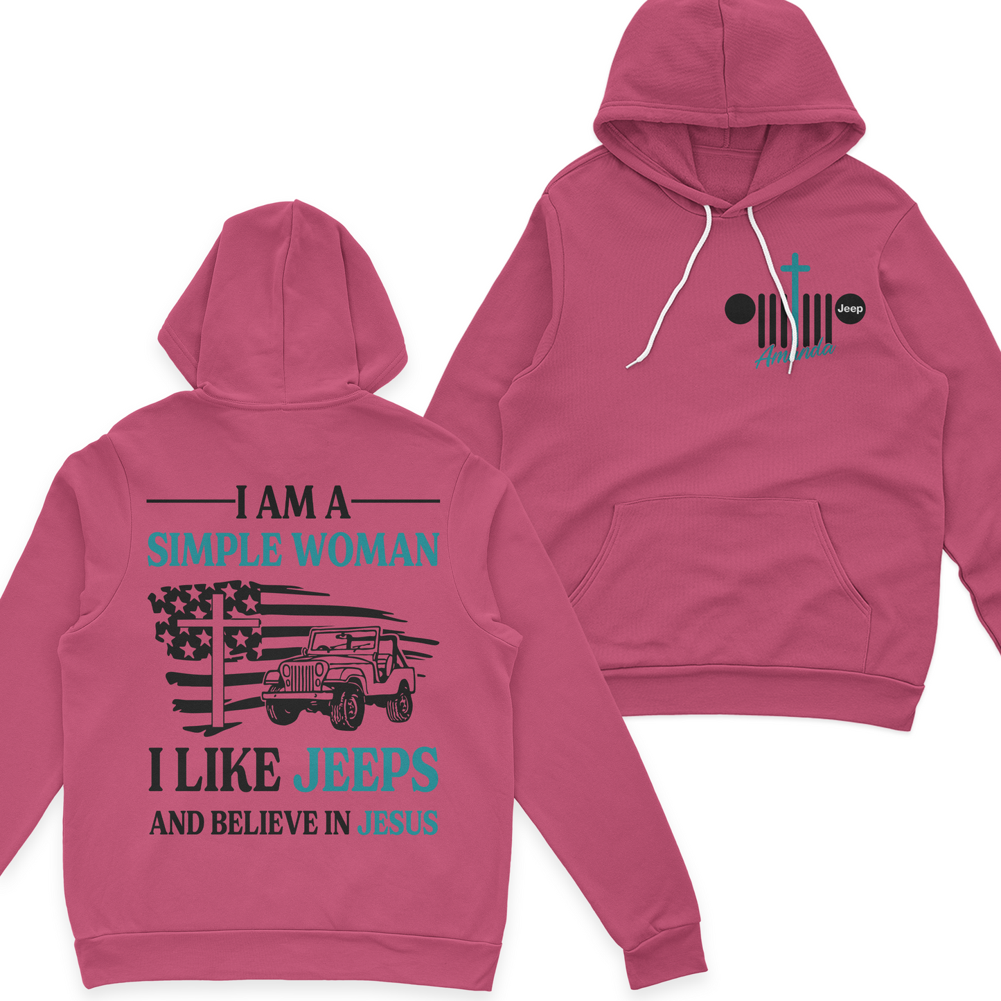 Personalized Jeep I Am A Simple Woman And Believe In Jesus T-Shirt Hoodie